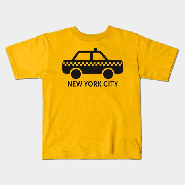 New York City Taxi Kids T-Shirt by byebyesally